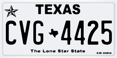 TX license plate CVG4425