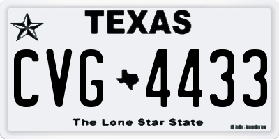 TX license plate CVG4433