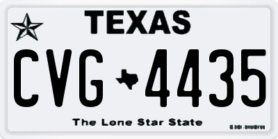 TX license plate CVG4435