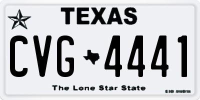 TX license plate CVG4441