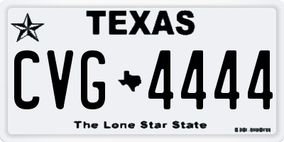 TX license plate CVG4444