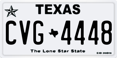 TX license plate CVG4448
