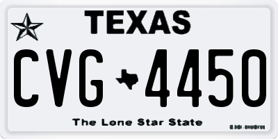 TX license plate CVG4450