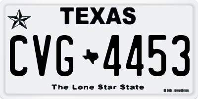 TX license plate CVG4453
