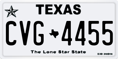 TX license plate CVG4455