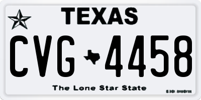 TX license plate CVG4458