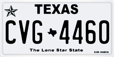 TX license plate CVG4460
