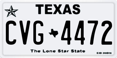 TX license plate CVG4472
