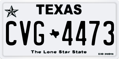 TX license plate CVG4473