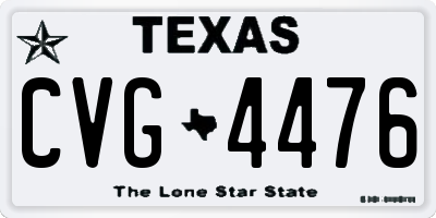 TX license plate CVG4476