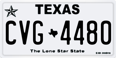 TX license plate CVG4480