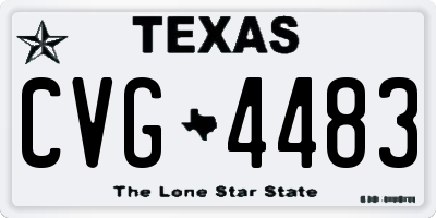 TX license plate CVG4483