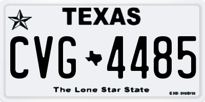 TX license plate CVG4485
