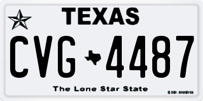 TX license plate CVG4487
