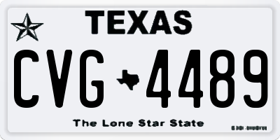TX license plate CVG4489