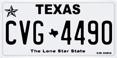 TX license plate CVG4490