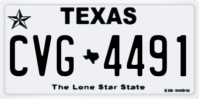 TX license plate CVG4491