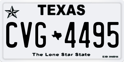 TX license plate CVG4495