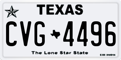 TX license plate CVG4496