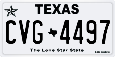 TX license plate CVG4497