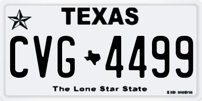 TX license plate CVG4499