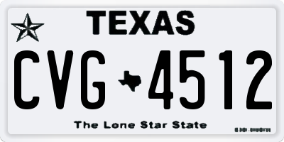 TX license plate CVG4512