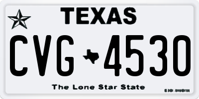TX license plate CVG4530
