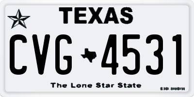 TX license plate CVG4531