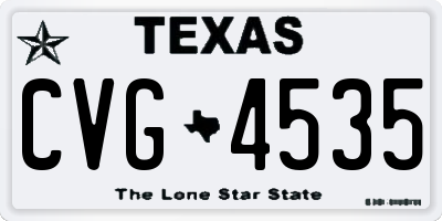 TX license plate CVG4535