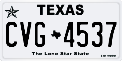 TX license plate CVG4537