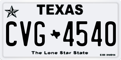 TX license plate CVG4540