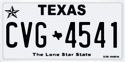 TX license plate CVG4541