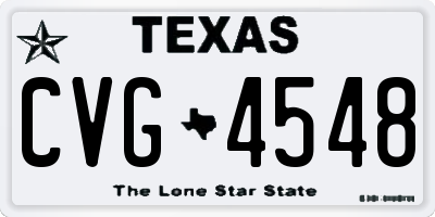 TX license plate CVG4548