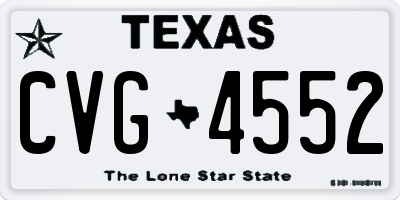 TX license plate CVG4552