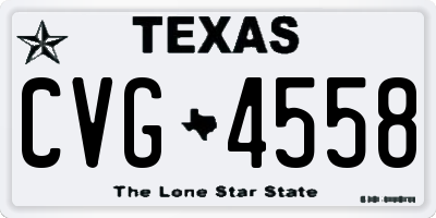 TX license plate CVG4558