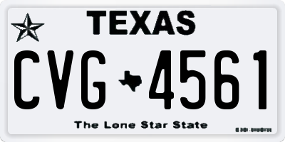TX license plate CVG4561