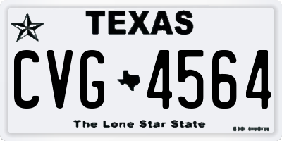 TX license plate CVG4564