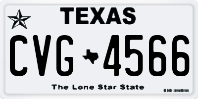 TX license plate CVG4566