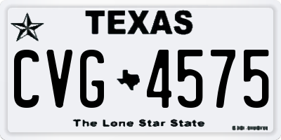 TX license plate CVG4575