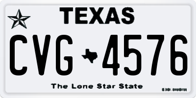TX license plate CVG4576