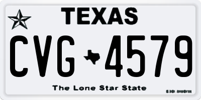 TX license plate CVG4579