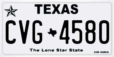 TX license plate CVG4580