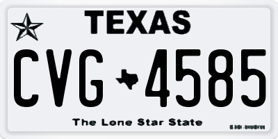 TX license plate CVG4585