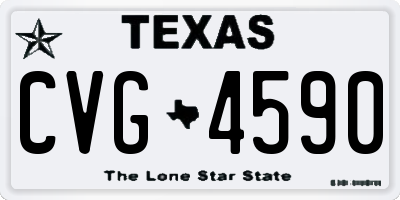 TX license plate CVG4590