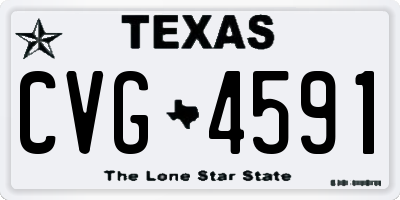 TX license plate CVG4591