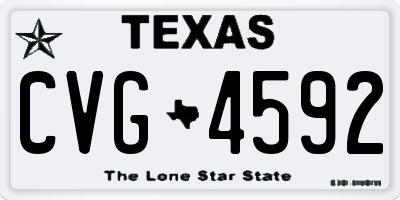 TX license plate CVG4592