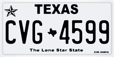 TX license plate CVG4599