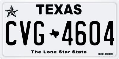 TX license plate CVG4604