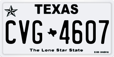 TX license plate CVG4607