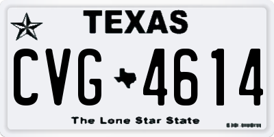 TX license plate CVG4614